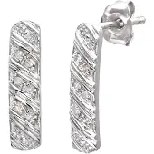 Diamant L'Eternel Oorbellen 'Ohrringe aus 375 Weißgold mit 0.05 Karat Diamant' zilver