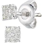 Diamant L'Eternel Oorbellen 'Ohrringe aus 375 Weißgold mit 0.1 Karat Diamant' zilver