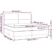 vidaXL Boxspring met matras stof blauw 200x200 cm