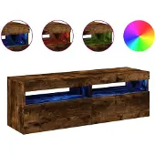 vidaXL TV-kastjes, 2 stuks, met LED-verlichting, gerookt eikenhout, 60x35x40 cm