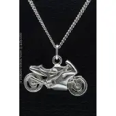 MOOYE ® - Collectie Zilveren Japanner racer vlak ketting hanger