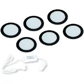 Hera FR-55 LED set van 6 spots met trafo 24V zwart