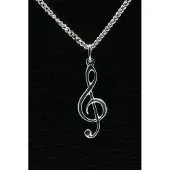 MOOYE ® - Collectie Zilveren Muzieksleutel ketting hanger - 3