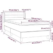 vidaXL Boxspring met matras fluweel roze 90x190 cm