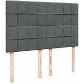 vidaXL Boxspring met matras stof donkergrijs 140x190 cm
