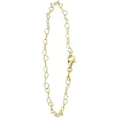 Lucardi Dames Armband hartschakel - Echt Zilver - Armband - Cadeau - 19 cm - Goudkleurig