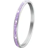 Lucardi Meisjes Bangle met plating - Ovaal - Kristal - Cadeau - Staal - Zilverkleurig