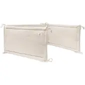 Jollein - Bedomrander 180x30cm - Baby Bedbumper Ledikant - Acryl & Katoen - Grain Knit - Oatmeal