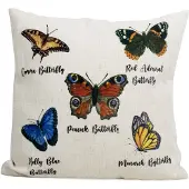 Mars & More kussen linnen look garden vlinders 45x45cm*