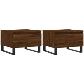 vidaXL Salontafels, 2 stuks, bruin, eikenlook, 50x46x35 cm, houtvezel