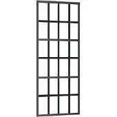 vidaXL Schuifdeur 76x205 cm ESG-glas en aluminium zwart