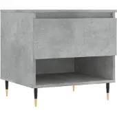 vidaXL Salontafel 50x46x50 cm bewerkt hout betongrijs