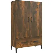 vidaXL Hoge kast 70x31x115 cm bewerkt hout gerookt eikenkleurig