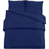 vidaXL Dekbedovertrekset 135x200 cm microvezel marineblauw