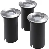 vidaXL LED inbouwspots voor buiten, 3 stuks, rond