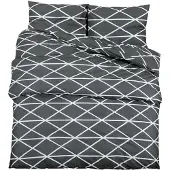 vidaXL Beddengoedset, grijs, 200x200 cm, katoen