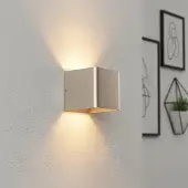 Artdelight Vierkante wandlamp Fulda champagne