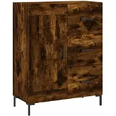 vidaXL Dressoir, gerookt eikenfineer, 69,5 x 34 x 90 cm, houtvezelplaat