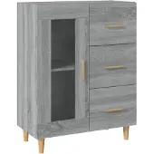 vidaXL Dressoir 69,5x34x90 cm bewerkt hout grijs sonoma eikenkleurig