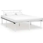 vidaXL Bedframe metaal wit 140x200 cm