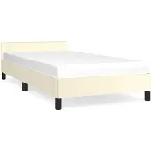 vidaXL Bedframe met hoofdeinde, zonder matras, crème, 90x190 cm