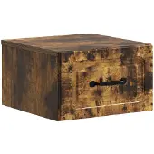 vidaXL Muurbevestigde Nachttafel Gerookt eiken 34,5 x 33 x 20 cm