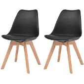 vidaXL Eetkamerstoelen 2 st kunststof zwart