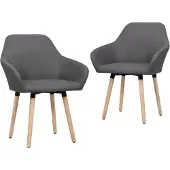 vidaXL Eetkamerstoelen 2 st stof donkergrijs