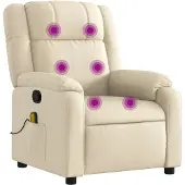 vidaXL Massagestoel met crèmekleurige stof