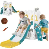 AIYAPLAY Kids Slide Kunststoff 70L x 177B x 92H cm Gelb
