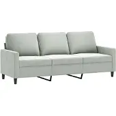 vidaXL 2-delige Loungeset met kussens fluweel lichtgrijs