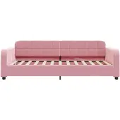 vidaXL Slaapbank met matras 100x200 cm fluweel roze