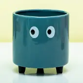 Fisura Bloempot Met Ogen - Blauw