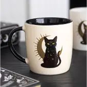 Something Different - Sitting Magick Black Cat Mok/beker - Zwart