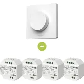 LedLoket Bundelpakket | 4x Triac draadloze dimmer | 100-240V | Incl. Mi-light afstandsbediening | Wit