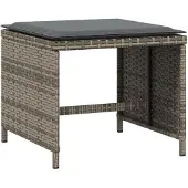 vidaXL Tuinkrukken 4 st met kussens 40x40x35 cm poly rattan grijs
