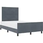 vidaXL Boxspringbed met hoofdeinde, donkergrijs, 120 x 190 cm, fluweel