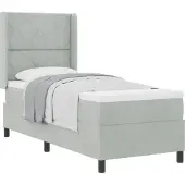 vidaXL Boxspringbed met hoofdeinde, lichtgrijs, 80 x 200 cm, fluweel