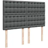 vidaXL Boxspringbed met matras, donkergrijs, 140x200 cm, gestoffeerd