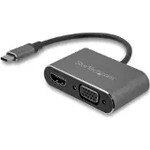 StarTech.com USB-C multiport AV-adapter - Videouitgangen VGA / HDMI 4K 30 Hz - Ruimteschrootgrijs - Ingebouwd kabel (CDP2HDVGA)