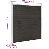 vidaXL Schuttingpanelenset 1045x186 cm HKC zwart