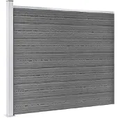 vidaXL Schuttingpanelenset 699x146 cm HKC grijs