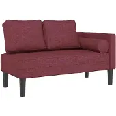 vidaXL Chaise longue met kussens stof wijnrood