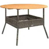 vidaXL 2-delige Loungeset met kussens poly rattan grijs