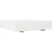 vidaXL Plantenbak 110x110x26,5 cm massief grenenhout wit
