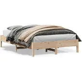vidaXL Bedframe zonder matras massief grenenhout 150x200 cm