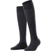Falke Sensitive Berlin drukvrije comfort tailleband wol katoen kniekousen dames blauw - maat 35-38