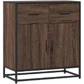 vidaXL Dressoir, bruin, eikenlook, 68x35x76 cm, houtvezel