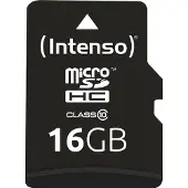 Intenso 3413470 - microSDHC Class 10 - 16GB - Zwart