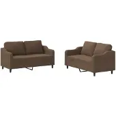 vidaXL 2-delige Loungeset met kussens stof bruin